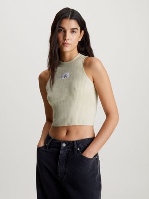 Metallic Rib-Knit Bralette Top Calvin Klein®