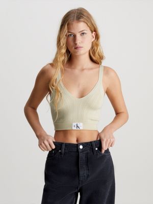 Rib-Knit Bralette Top for Women