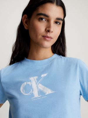 Calvin Klein Jeans short sleeve monogram logo t-shirt in blue