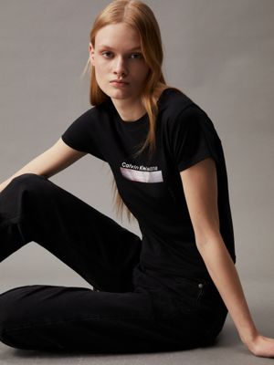 Calvin klein cropped shop logo t shirt