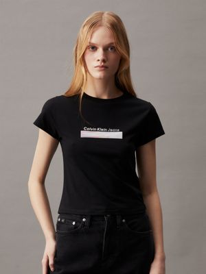 Schmales, cropped Logo-T-Shirt Calvin Klein®