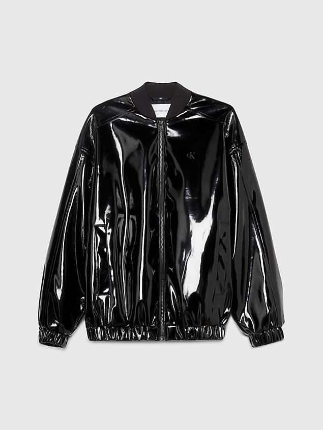 black oversized high shine bomber jacket for women calvin klein jeans