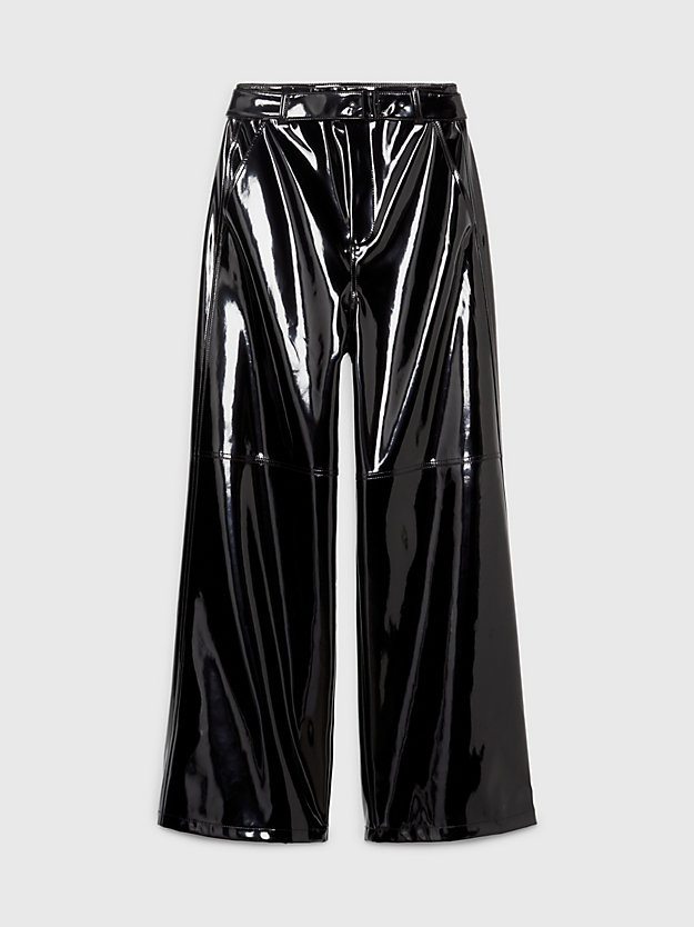 pantalon ample ultra-brillant ck black pour femmes calvin klein jeans