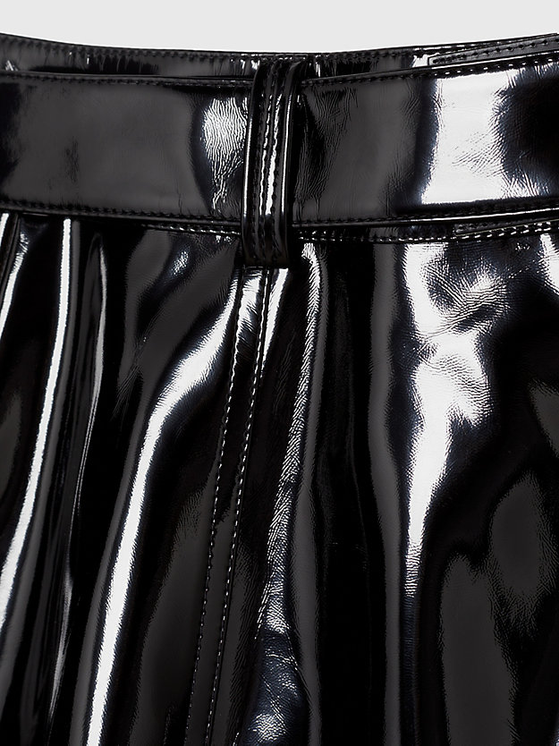 ck black błyszczące spodnie z szerokimi nogawkami dla kobiety - calvin klein jeans