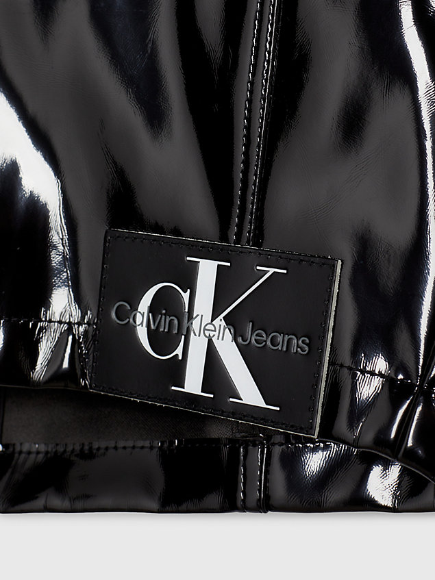 black hoogglans bustier top voor dames - calvin klein jeans