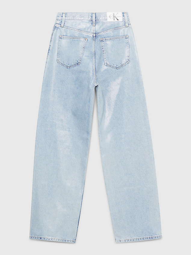 jean enduit relaxed taille haute denim pour femmes calvin klein jeans
