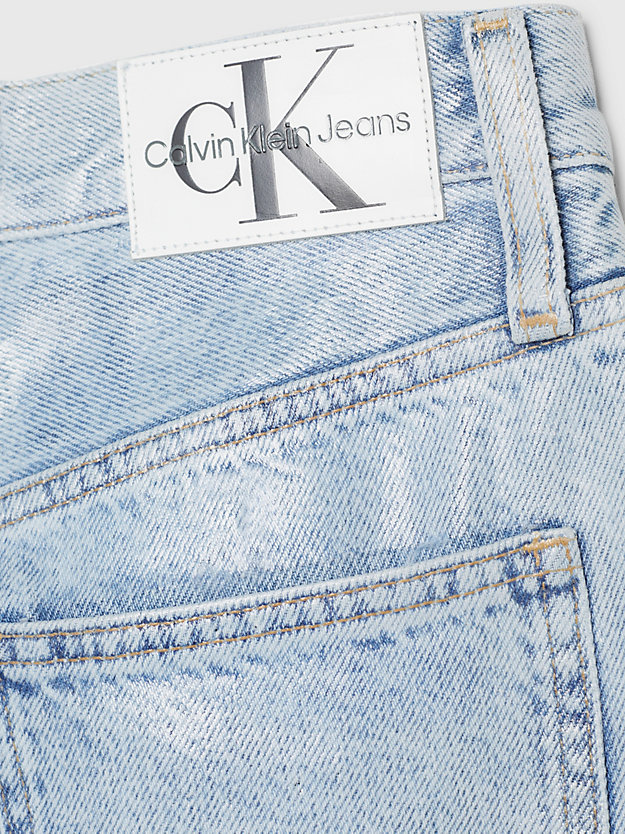 jeans spalmati a vita alta taglio relaxed denim light da donne calvin klein jeans