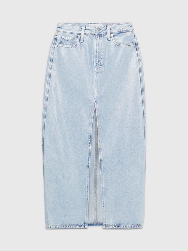 denim coated denim maxi skirt for women calvin klein jeans