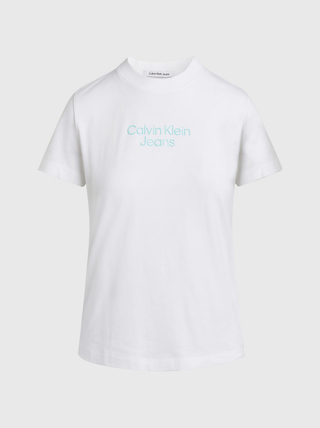 bright white t-shirt met verhoogd logo voor dames - calvin klein jeans