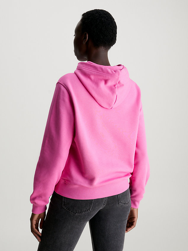 pink cotton terry hoodie for women calvin klein jeans