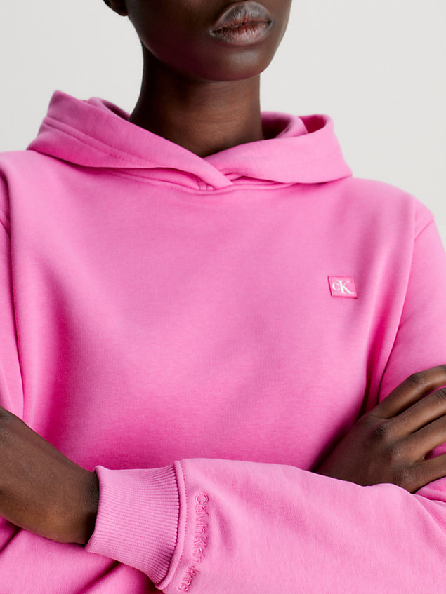 pink hoodie van badstofkatoen voor dames - calvin klein jeans