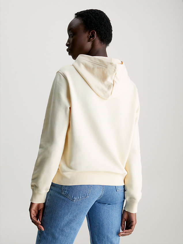 yellow cotton terry hoodie for women calvin klein jeans