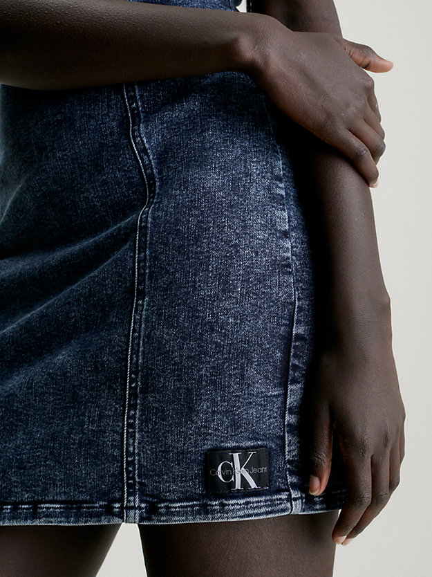 denim dark strapless denim mini-jurk voor dames - calvin klein jeans