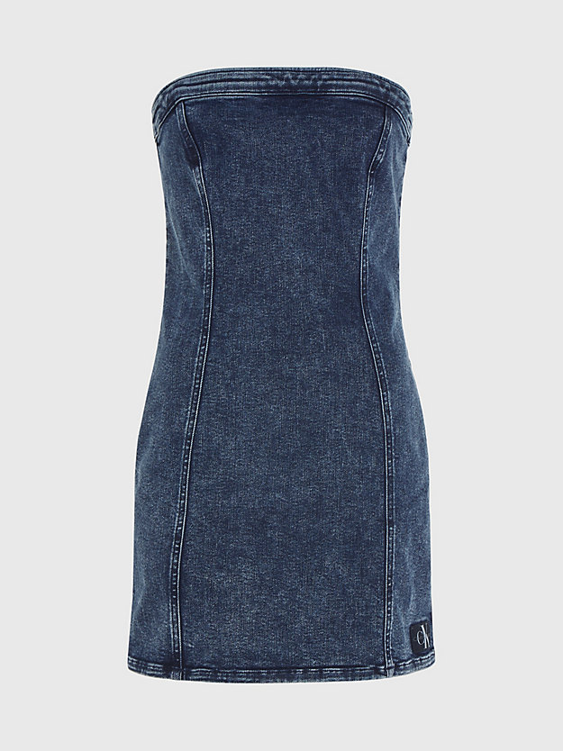 denim dark strapless denim mini dress for women calvin klein jeans