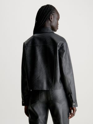 Relaxed Faux Leather Shirt Calvin Klein®