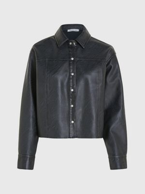 Juneyen Black Studded Faux-Leather Bra Top