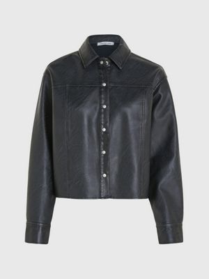 H&m faux hotsell leather shirt