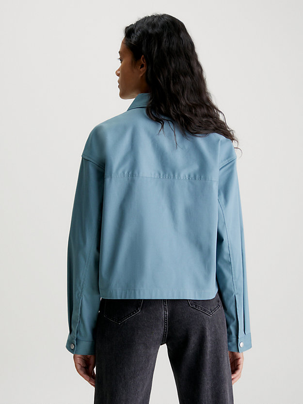 goblin blue relaxed cotton shirt jacket for women calvin klein jeans