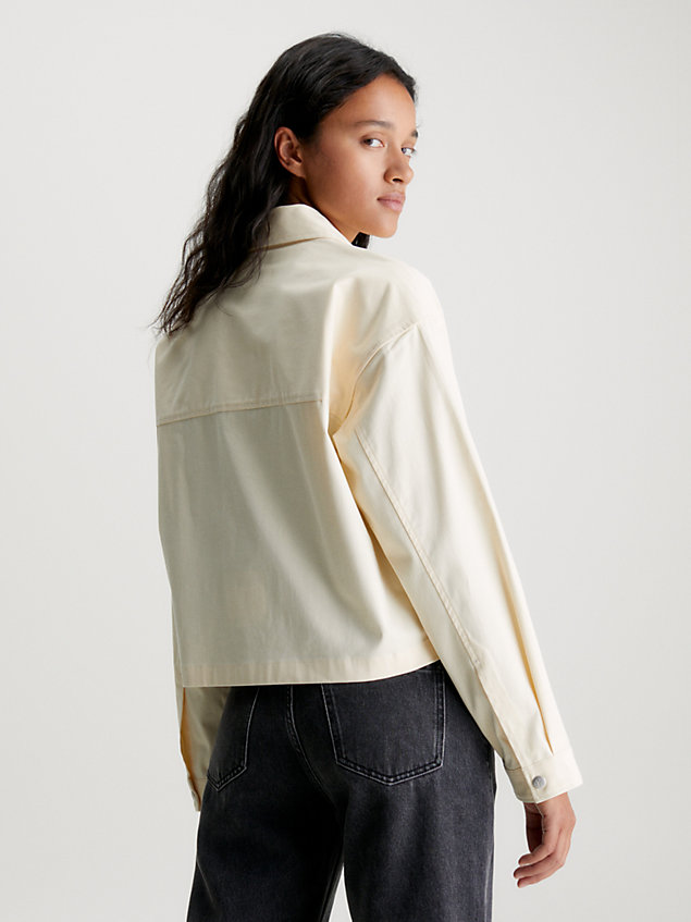 yellow relaxed cotton shirt jacket for women calvin klein jeans