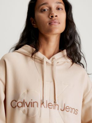 Calvin Klein Jeans - logo tape hooded sweatshirt dress regular fit