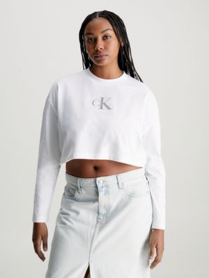 Cropped Langarmshirt mit Logo Calvin Klein® | J20J223252YAF