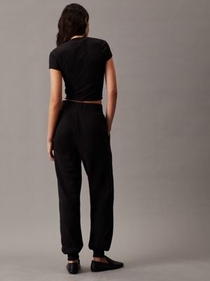 ck black relaxed monogram joggers for women calvin klein jeans