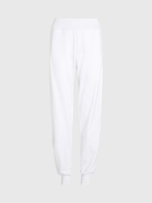 bright white relaxed monogram joggers for women calvin klein jeans