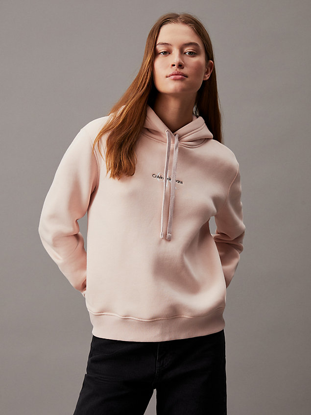 pink monogram hoodie for women calvin klein jeans