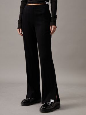 Straight Ribbed Jersey Trousers Calvin Klein®