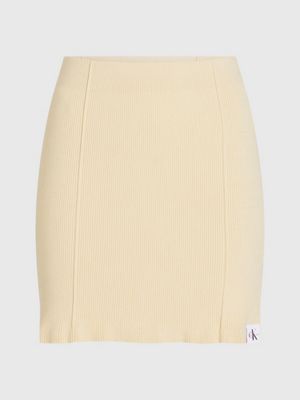 green haze slim ribbed cotton mini skirt for women calvin klein jeans