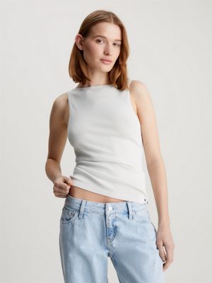 Slim Knit Open Back Tank Top Calvin Klein®