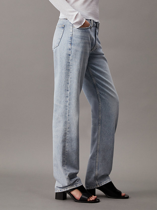 jean low rise straight denim light pour femmes calvin klein jeans