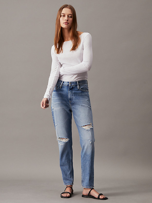 denim light mom jeans für damen - calvin klein jeans