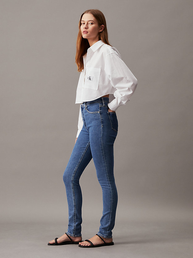 high rise skinny jeans denim medium da donne calvin klein jeans