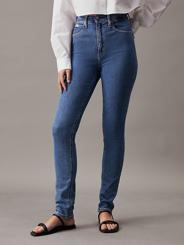 high rise skinny jeans denim da donne calvin klein jeans