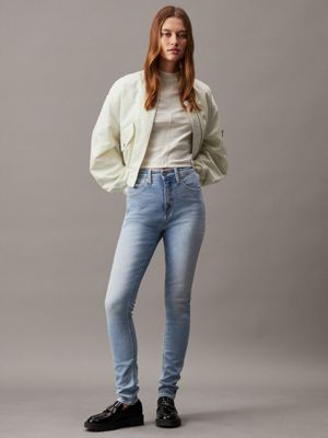 denim light high rise skinny jeans for women calvin klein jeans