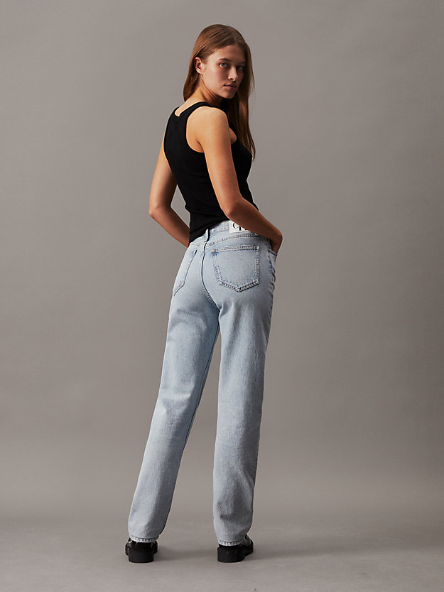 denim light authentic slim straight jeans für damen - calvin klein jeans