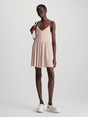 pink jumpsuit aus weichem modal-jersey für damen - calvin klein jeans