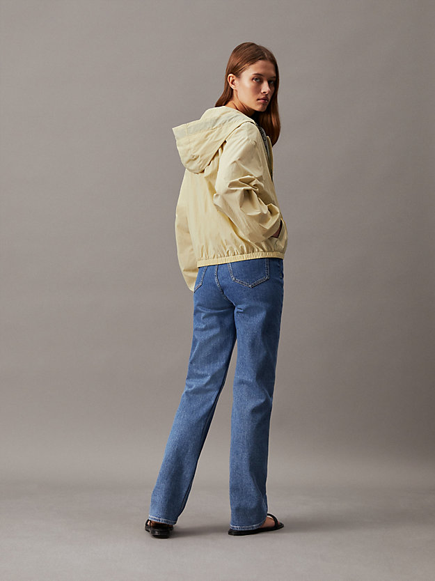 green haze relaxed windjack van gekreukt nylon voor dames - calvin klein jeans