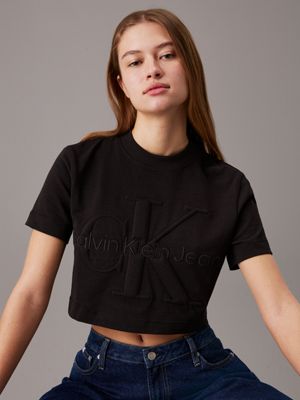 ck black monogram t-shirt for women calvin klein jeans