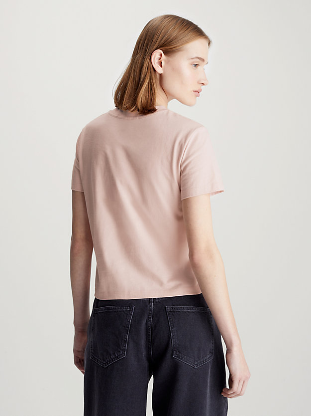 sepia rose cropped multi logo t-shirt for women calvin klein jeans
