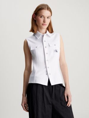 How to Wear a White Blouse - Under a Sleeveless Shirt — Stylin