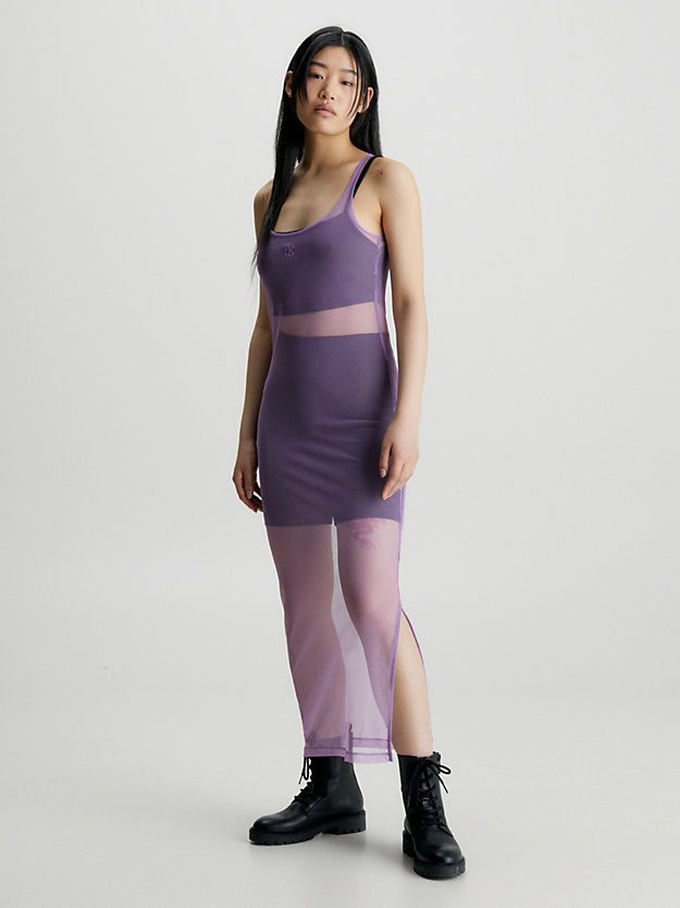 purple rose sheer mesh maxi tank dress for women calvin klein jeans