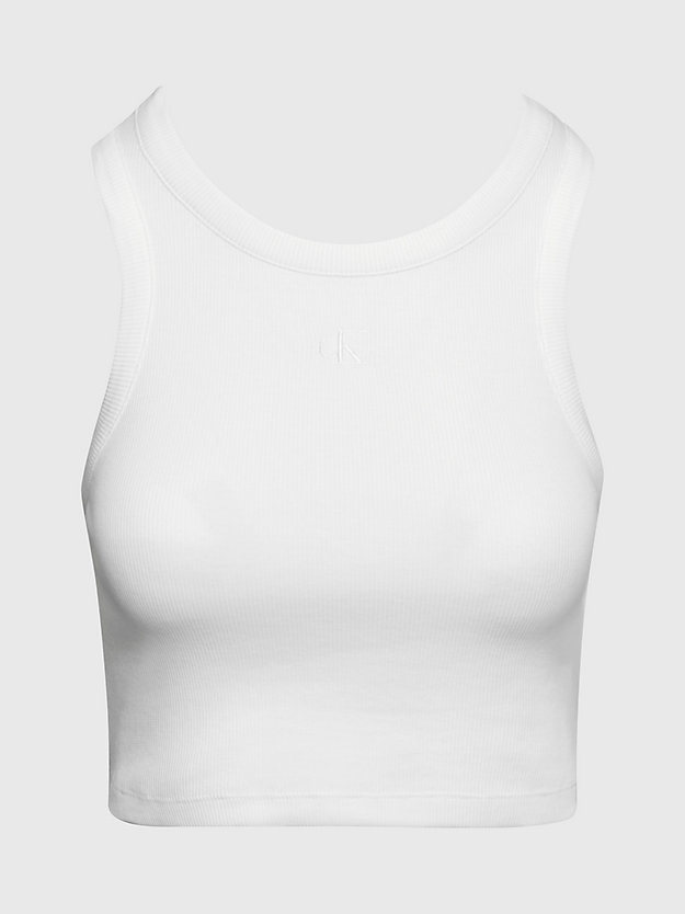 bright white cropped racer back tank top for women calvin klein jeans