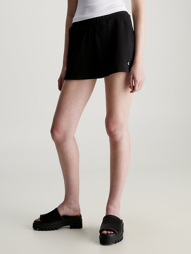 ck black jogging-shorts aus baumwoll-frottee für damen - calvin klein jeans