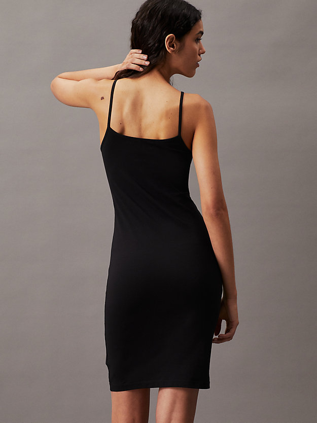 robe caraco slim avec monogramme ck black pour femmes calvin klein jeans