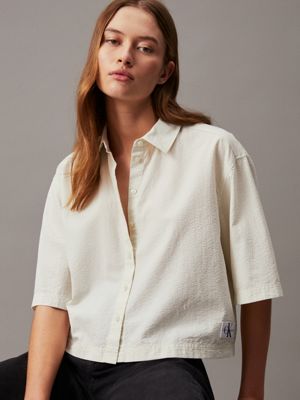 Calvin klein white on sale tops