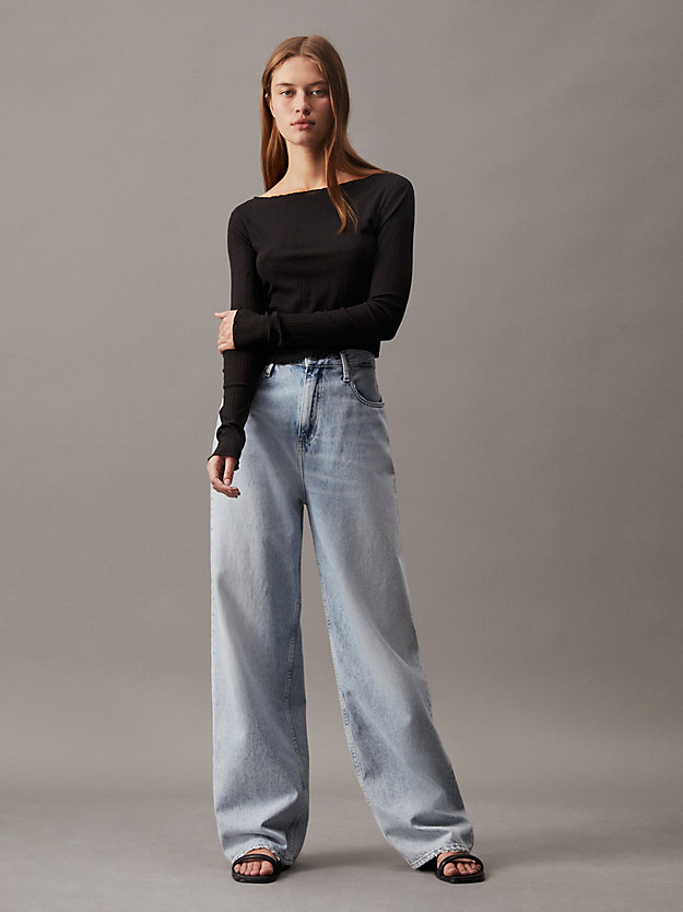 denim light high rise relaxed jeans voor dames - calvin klein jeans
