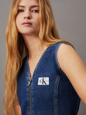 Denim-Minikleid mit durchgehendem Reißverschluss Calvin | J20J2234311A4 Klein®