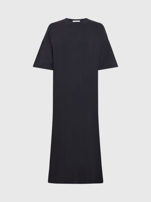 CALVIN KLEIN SS LOGO T-SHIRT DRESS, Black Women's Midi Dress